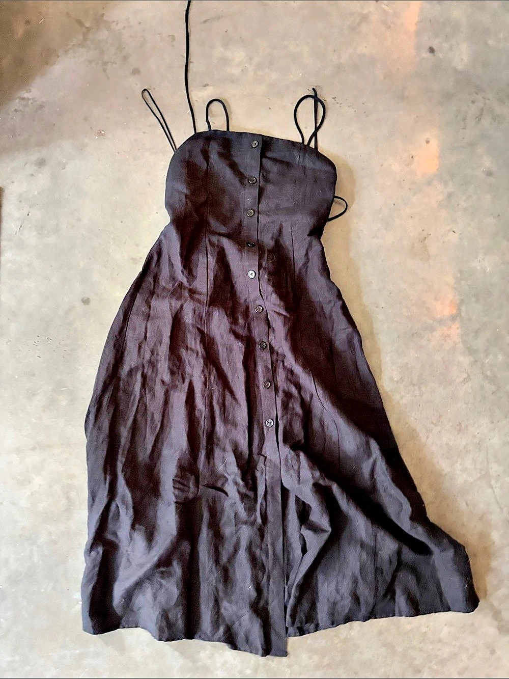 Oysho camisole dress Maxi Button-Front Dress in Black Size Medium